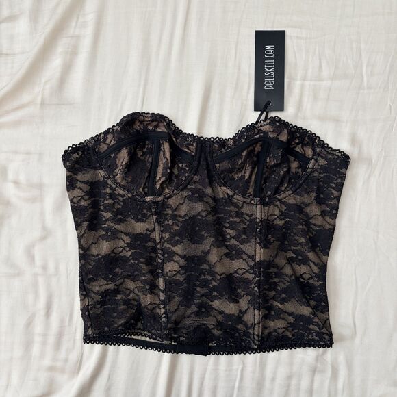 Dolls Kill Total Siren Lace Corset Top NWT - Picture 1 of 5